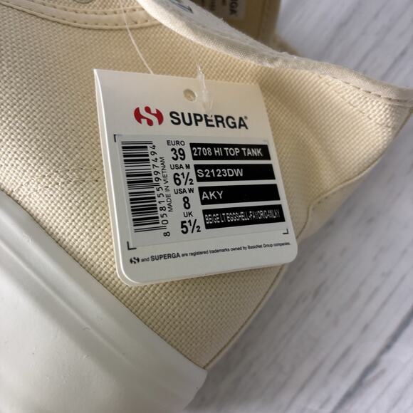 New Superga 2708 High Top platform Sneaker. EU Size 39, Male 6.5 / Women 8 - Picture 15 of 16